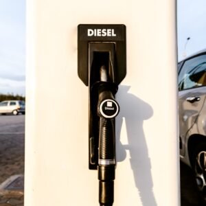Diesel fuel pump at a gas station.