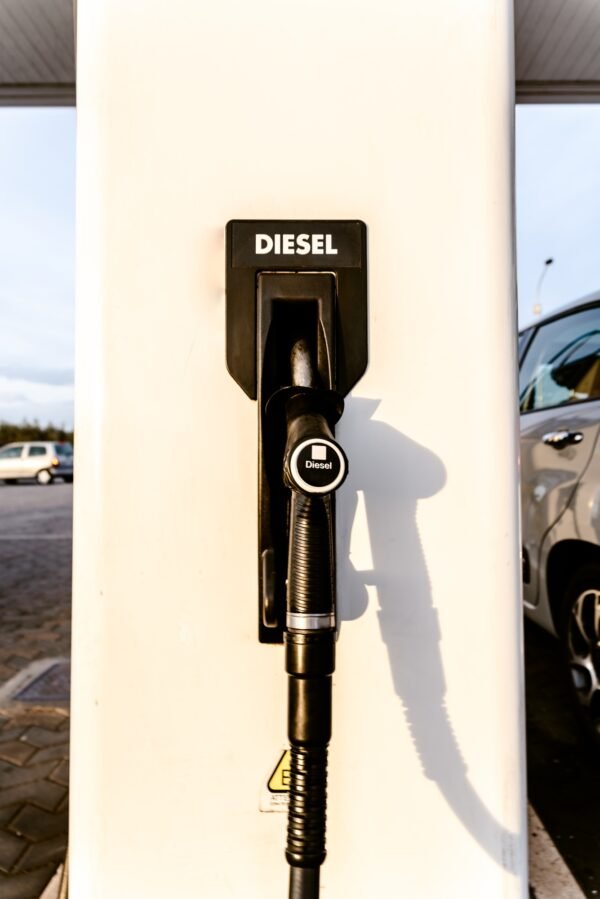 Diesel fuel pump at a gas station.